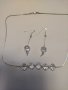 Сребърен комплект,колие и обеци (6) (6), снимка 2