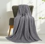 Одеяло тип шерпа / sherpa, 200x220 см, 100% полиестер, сиво, *Ново*