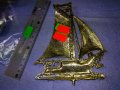 Стар КРАСИВ ДЕКОРАТИВЕН БРОНЗОВ ВЕТРОХОДЕН КОРАБ ПЛАТНОХОД 41539, снимка 9