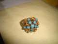 19 ВЕК ПОЗЛАТЕН ТЮРКОАЗЕН БРОНЗОВ ФИЛИГРАН ПРЪСТЕН СТАРО ГРАДСКО БИЖУ СТАР ЮВЕЛИРЕН УНИКАТ 17256, снимка 17