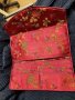 Голямо  портмоне от КОПРИНА,  японски стил, бордо на цветя, снимка 12