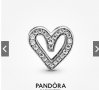 Талисман Pandora 925 Sparkling Freehand Heart Charm, снимка 2