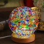 Творческа мозаечна Бохемска барокова LED настолна лампа USB Plug-in бутон, снимка 5