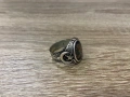 Сребърен мъжки пръстен проба 925 с османски герб и полумесец, снимка 2