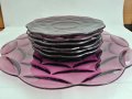 Стъклени чинии цветно лилаво стъкло, снимка 1