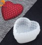 3D Сърце обло на ситни сърца силиконов молд форма смола гипс шоколад смола сапун декор, снимка 1 - Форми - 40015098