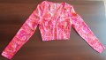 Блуза с дълги ръкави и розови мотиви 