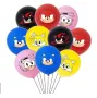 шарени 1 ВИД sonic Соник глава Обикновен надуваем латекс латексов балон парти хелий газ балони, снимка 1