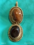 Част от ВИНТИДЖ ГРИВНА с ДВА ОВАЛНИ КАМЪКА ФИЛИГРАН АХАТ 52184, снимка 1