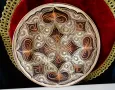 Медна чиния,плато,ръчно писано 25 см. , снимка 1