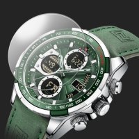 Мъжки часовник Naviforce Military Watch, Сребрист / Зелен, снимка 4 - Мъжки - 40246326