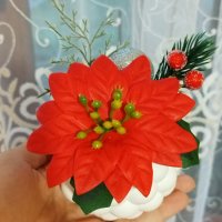 Коледни кашпи със сапунени коледни звезди и рози, снимка 7 - Коледни подаръци - 38798968