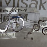 MISAKI - класен сребърен комплект с култивирани перли, снимка 6 - Бижутерийни комплекти - 44115558