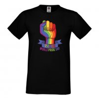 Мъжка тениска Pride World Day multicolor Прайд,Празник.Повод,Изненада, снимка 2 - Тениски - 37105142