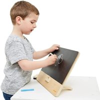 Нова Свободностояща черна дъска Janod дървена играчка писане рисуване, снимка 6 - Образователни игри - 40739022