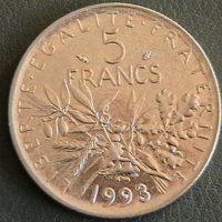 5 франка 1993, Франция, снимка 1 - Нумизматика и бонистика - 28435869