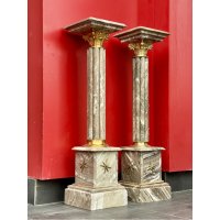 Сет мраморни колони - постамент (бежови), снимка 4 - Градински мебели, декорация  - 44065720