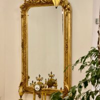 Голямо огледало - Ангели "Луи XV" (златно), снимка 1 - Огледала - 43939091