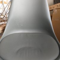 Трапезен стол пластмасов/сив кожа 2 броя комплект Beatty внос от Германия, снимка 4 - Столове - 32240115
