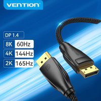 Vention кабел Display Port 1.4 DP M / M 8K 1.5m - Cotton Braided, Black - HCCBG, снимка 4 - Кабели и адаптери - 43454812