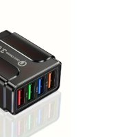 Бързо зареждане 4-портово USB зарядно устройство за моб тел LED Светещ Fast Charger 20W, снимка 2 - Оригинални зарядни - 44053137