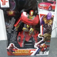 Трансформер робот, герои Avengers, звук и светлина, в кутия - 7797, снимка 3 - Фигурки - 35214966