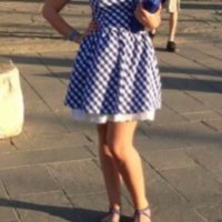 Morgan Дамска рокля и сандали - бяло и синьо каре, снимка 6 - Рокли - 24844812