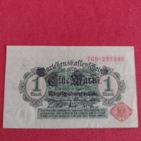 Райх банкнота 1 марка 1914г. Германия уникат за колекционери 28205, снимка 1 - Нумизматика и бонистика - 37144084