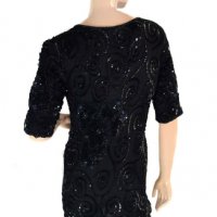 Ribbel дамска копринена черна блуза с пайети 100% коприна, снимка 5 - Корсети, бюстиета, топове - 33329046