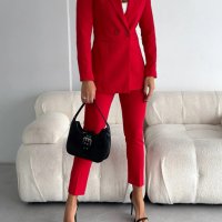 Дамски костюм с панталон и сако, Vitalite, червен, 36-38-40-42-44-46, снимка 1 - Костюми - 43506544
