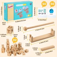 МОНТЕСОРИ, дървени кубчета с букви и цифри, снимка 8 - Образователни игри - 43323609
