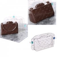 3D Чанта форма Поликарбонатна отливка калъп молд за шоколад Шоколадова черупка торта украса фонд, снимка 2 - Форми - 28028227