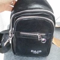 Мъжка чанта за рамо с метални ципове, черна 2895, снимка 2 - Чанти - 33103265