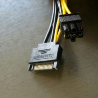 SATA захранващ кабел 15-пинов мъжки към 6P-H (PCI Express), снимка 1 - Кабели и адаптери - 32557705