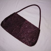 Accessorize малка дамска чанта с мъниста във виолетов цвят - със забележки, снимка 4 - Чанти - 43946030