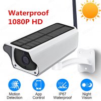 ВОДОУСТОЙЧИВА WIFI СОЛАРНА БЕЗКАБЕЛНА КАМЕРА, SOLAR FULL HD 2 MP 1080P, снимка 1 - HD камери - 29012470