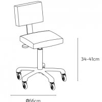 Козметичен стол - табуретка за педикюр Gordon W XS- бяла/черна 34/41 см, снимка 3 - Педикюр и маникюр - 28434099