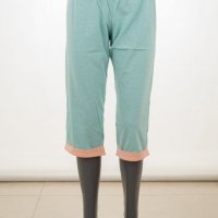 Памучна дамска пижама в цвят аква с раирано горнище dn nightwear - XL, снимка 5 - Пижами - 43127308