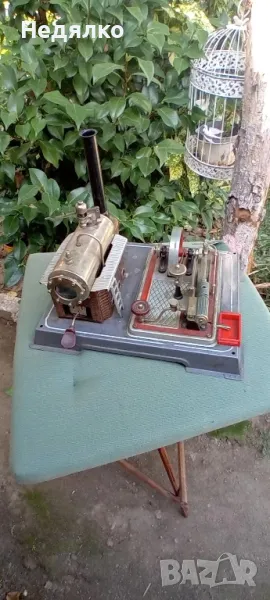 Стара немска метална играчка,парен котел,двигател, снимка 1