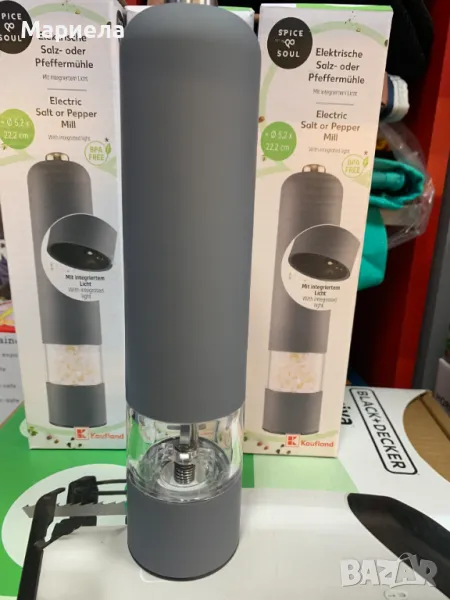 Електрическа Мелница за Сол и Пипер / Включени Батерии / LED осветление, снимка 1