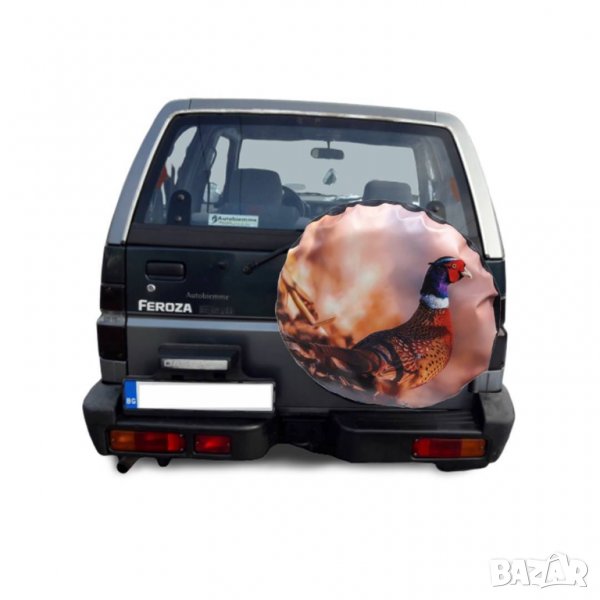 Кожен калъф за резервна гума на джип с ФАЗАН, снимка 1