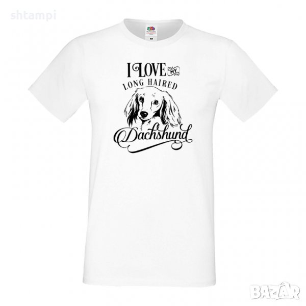 Мъжка тениска I Love My Long Haired Dachshund Dog,Куче, животно,подарък,изненада, снимка 1