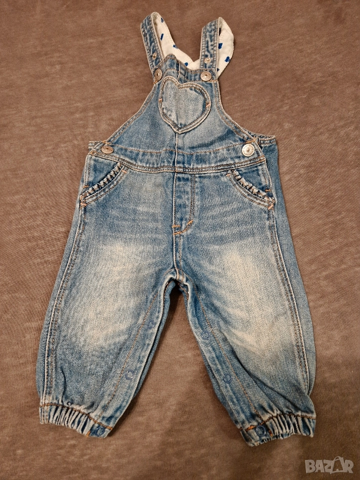 0-3м 62см Гащеризон, дънки, без следи от употреба , снимка 1