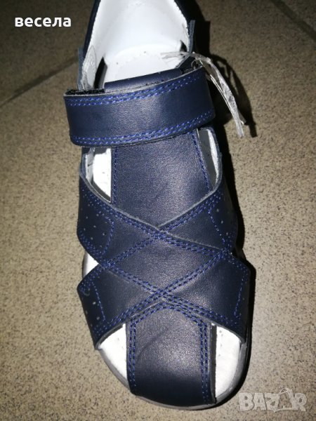 Кожени сандали за момчета, тъмно сини, снимка 1