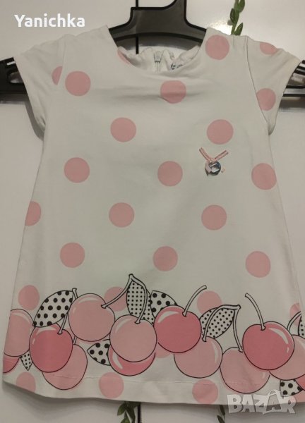 Рокля Mayoral в бяло и розови елементи, размер 86, снимка 1