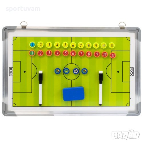 Треньорска дъска за футбол MAXIMA, 45х30 см, Комплект с магнити, два маркера и гъба, снимка 1