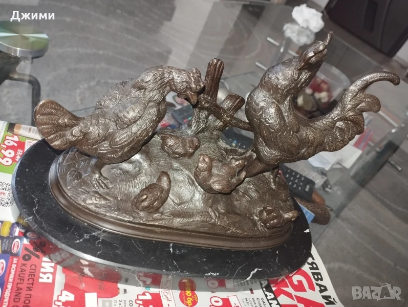 Стара бронзова скулптура, снимка 1