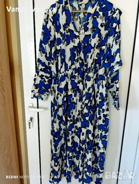 H&amp;M рокля в бяло синьо и черно ХЛ размер , снимка 1