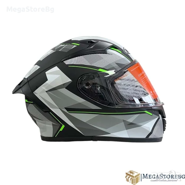 Каска за мотор 108 - размер L - Matt Black/Green, снимка 1