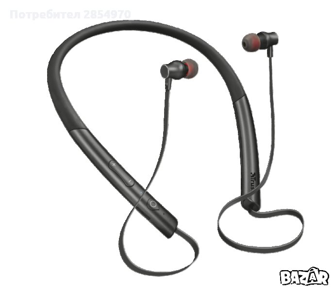 Bluetooth слушалки Trust Kolla, Зад врата, Black, снимка 1